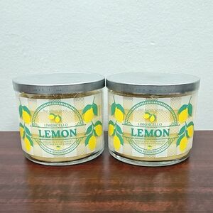 Bath & Body Works White Barn "LEMON LIMONCELLO" 3-Wick Candles - Set of 2